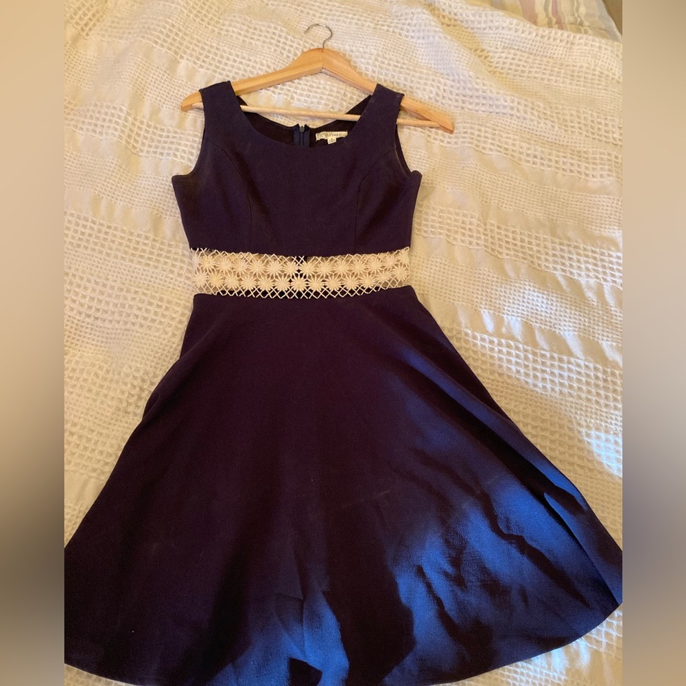 Alythea dress, size small, navy with cream.